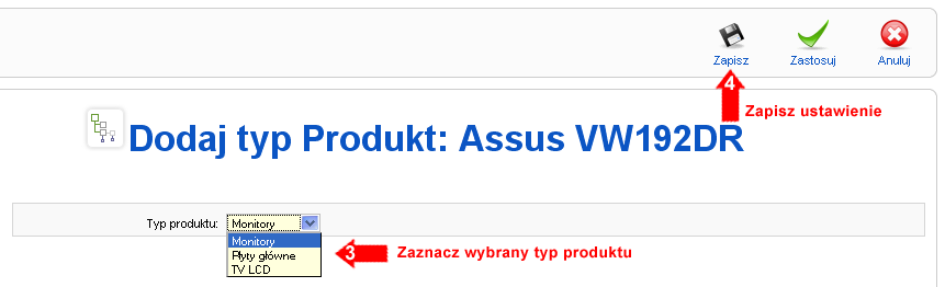 Rys. 4.38. VirtueMart Administration: Product Types Management - Adding new Product Type to a Product FASE 2